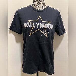 Hollywood Milano Black T Shirt Men’s One Size Fits Most Made in Italy